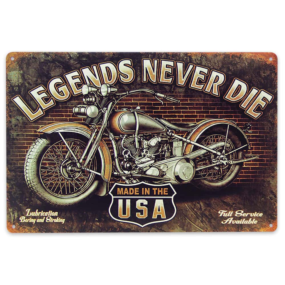 Legends Never Die Tin Sign