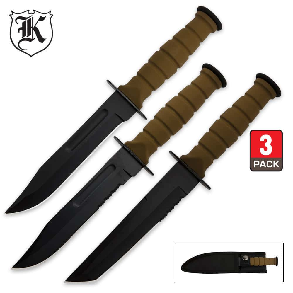 Marine Warrior Triple Knife Set Free Shipping