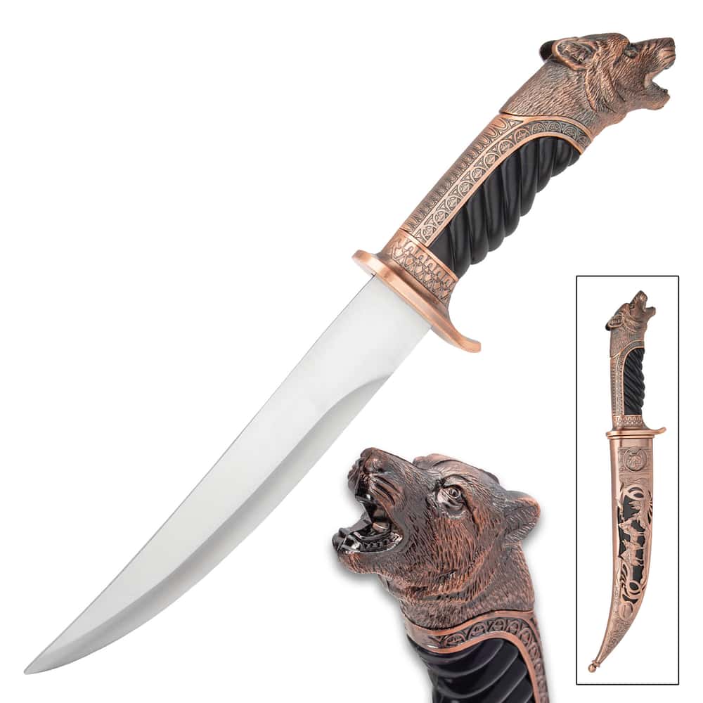 Royal Hunter Wolf Head Knife Free Shipping