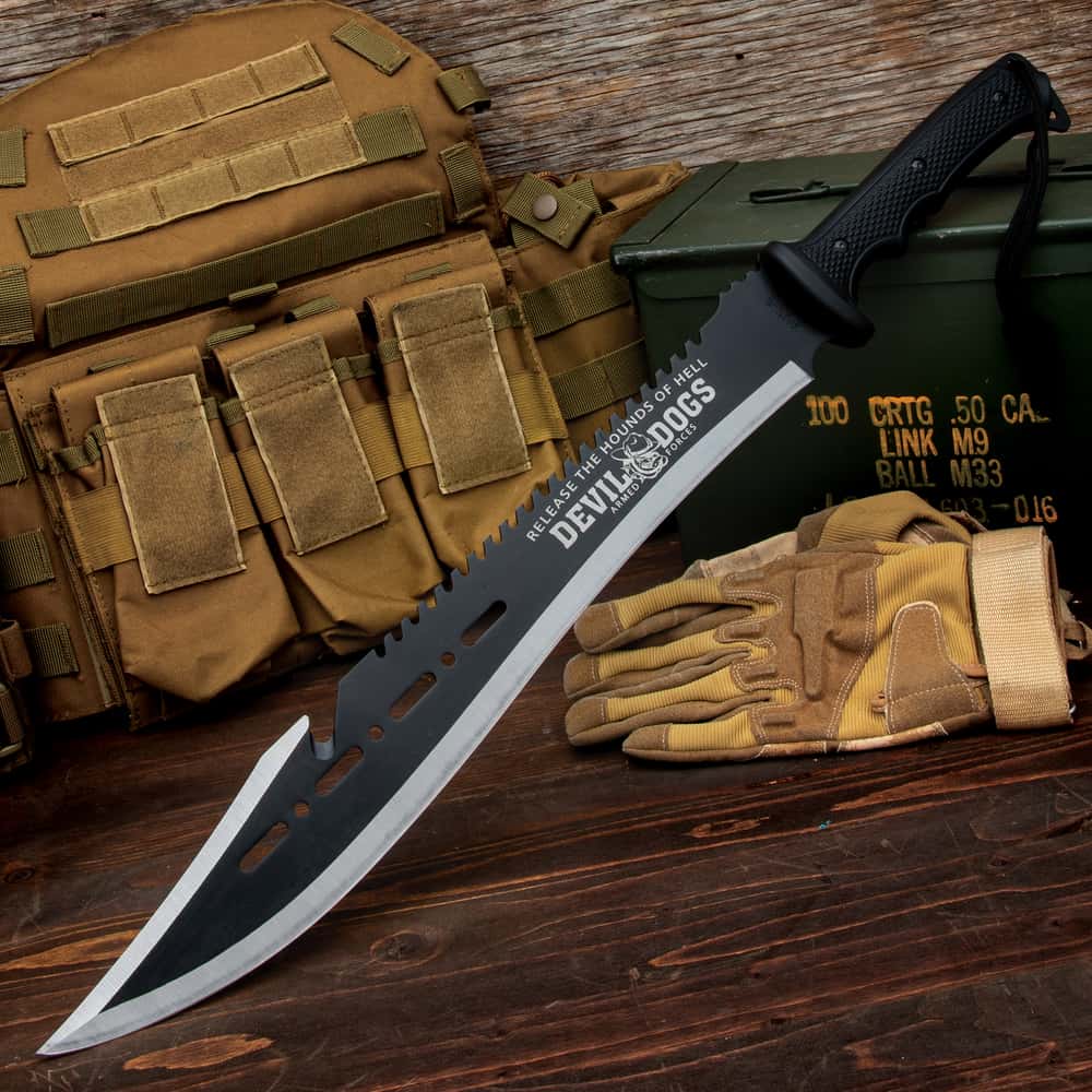 Devil Dogs Armed Forces Machete With Sheath