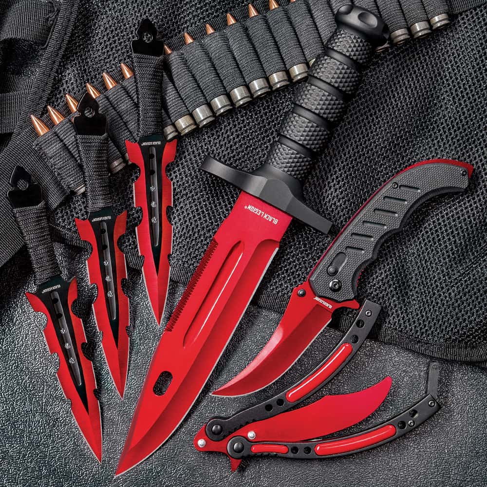 Black Legion Red Fury Knife Set Free Shipping