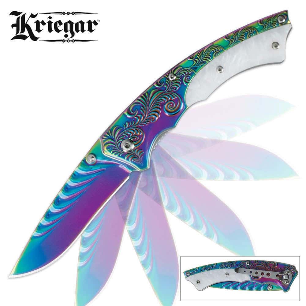 Kriegar Rainbow Titanium Assisted Open Pocket Knife Free Shipping