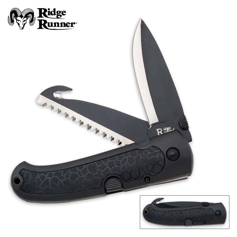 Ridge Runner Folding Skinning Knife with Gut Free Shipping!