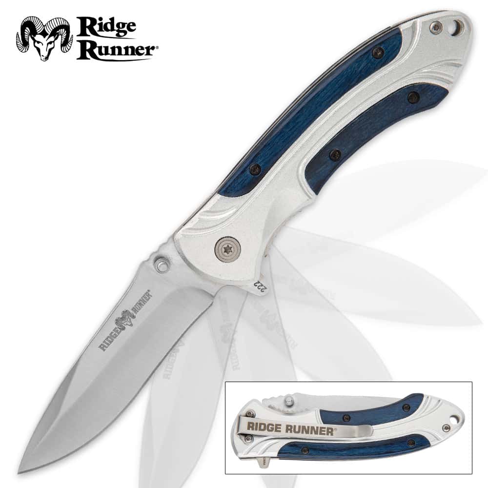 Ridge Runner Deep Blue Sea Pocket Knife Free Shipping