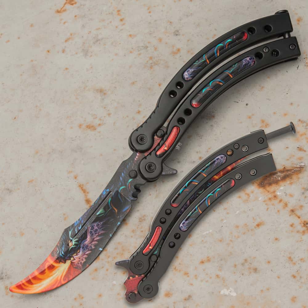 Dragonfire Butterfly Knife Trainer Stainless Steel Blade,