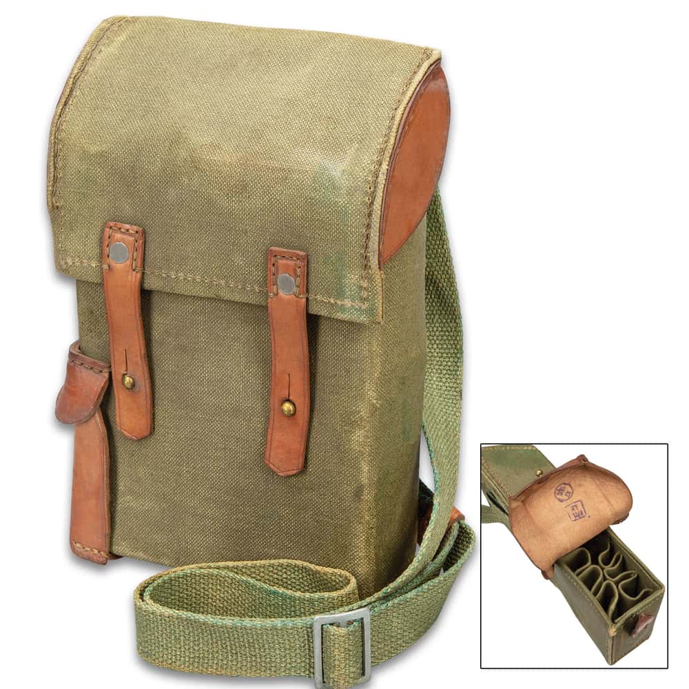 Polish Military Canvas Flare Gun Carry Case With Strap Free Shipping!