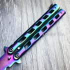 High Quality Practice Balisong Butterfly Rainbow Knife - BUDK.com