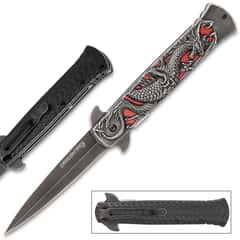 Rainbow Titanium Stiletto Assisted Opening Pocket Knife - Free Shipping!