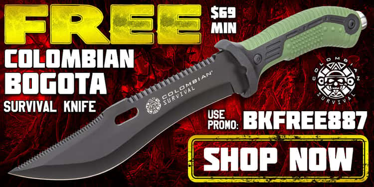 FREE Colombian Bogota Survival Knife - $69 Minimum order required