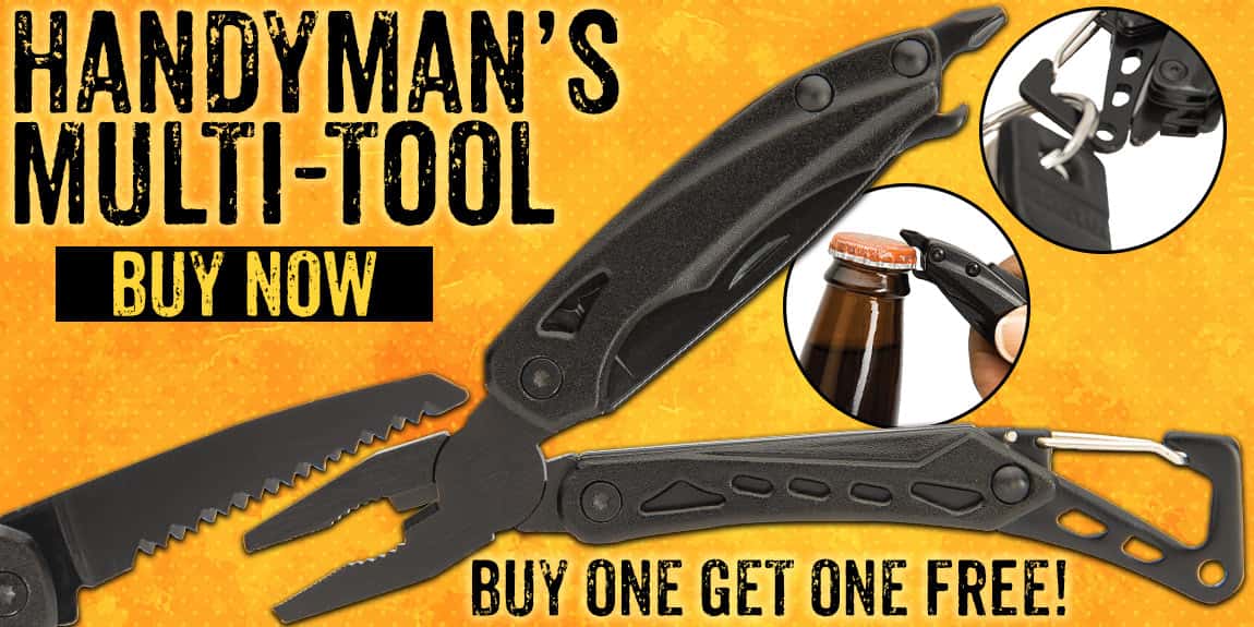 Trailblazer Handyman Black Multi-Tool And Carabiner Clip