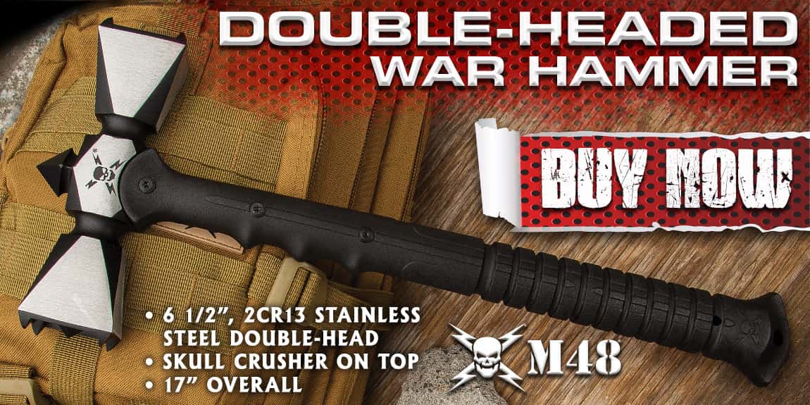 M48 Double-Headed War Hammer With Sheath