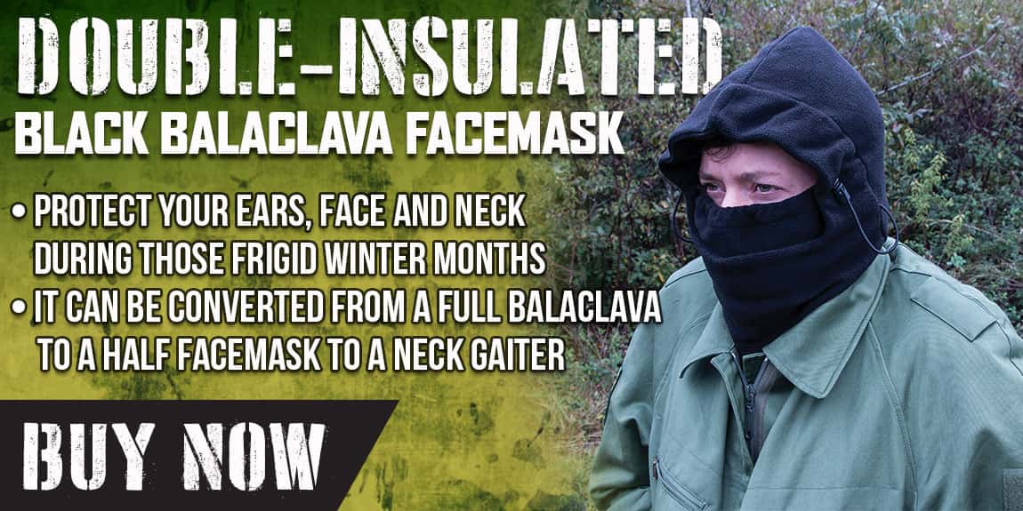 M48 Double-Insulated Black Balaclava Facemask