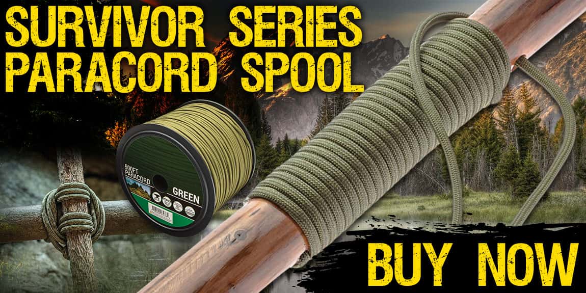 Survivor Series Green Seven-Strand 550 Paracord 500’ Spool