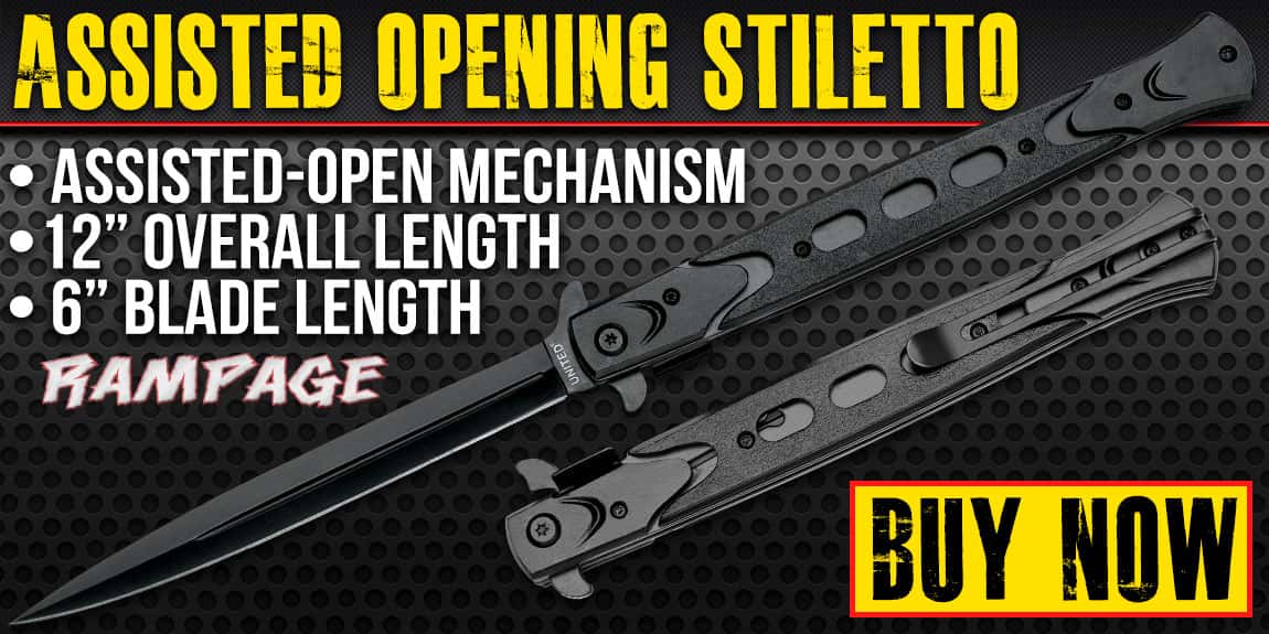 United Cutlery Rampage Black Assisted Opening Stiletto