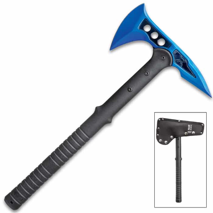 M48 Blue Tactical Tomahawk Axe With Snap On M48 Sheath Free Shipping!