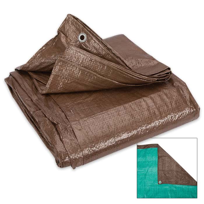 Brown And Green Reversible Tarp 10’x 20’
