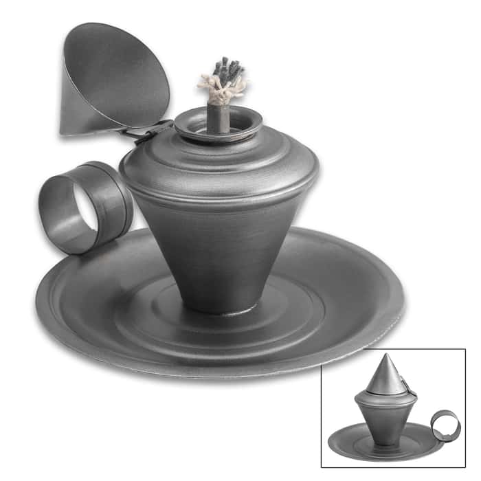 Camphene Open Flame Lamp With Attached Flame Snuffer Free Shipping!