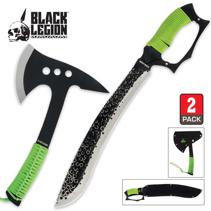 Black Legion Undead Apocalypse Machete & Axe Free Shipping!