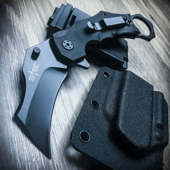 Tactical Combat Folding Karambit Pocket Knife & Sheath