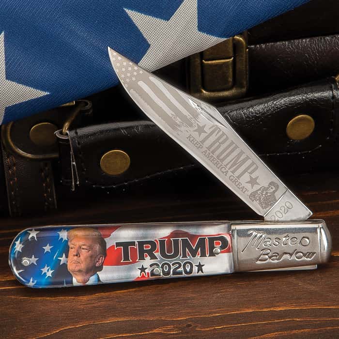 Trump 2020 Master Barlow Pocket Knife Stainless