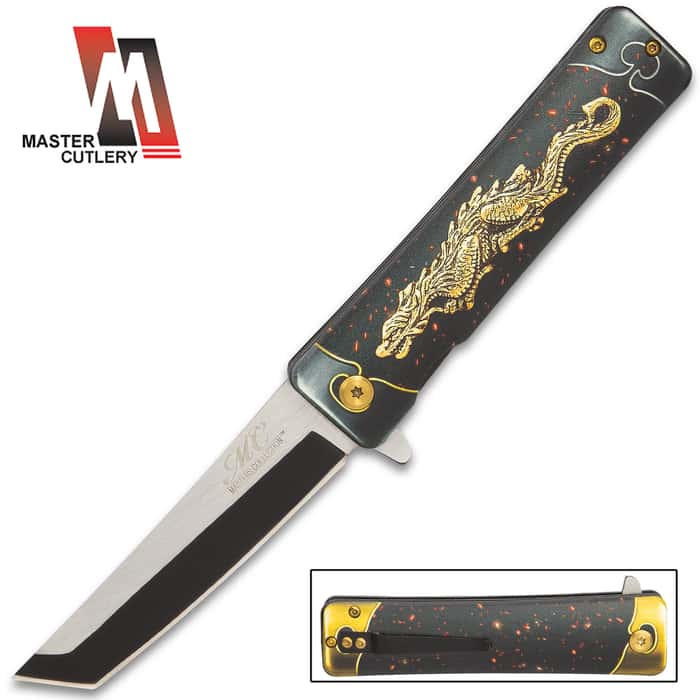 Masters Collection Golden Dragon Pocket Knife 3Cr13