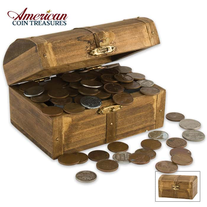 toy treasure chest with coins