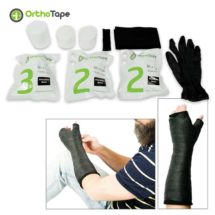 Short Arm Fiberglass Cast Kit Black