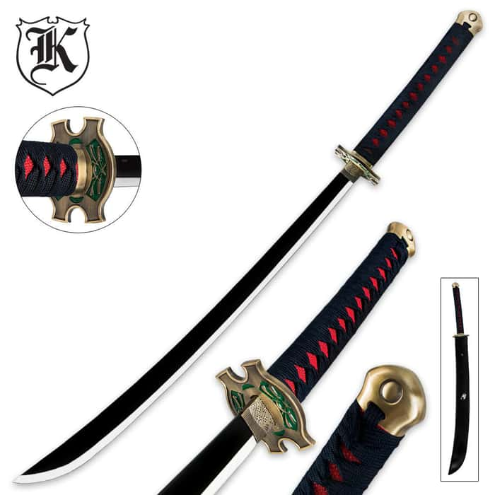 Anime Fantasy Samurai Sword With Leather Scabbard