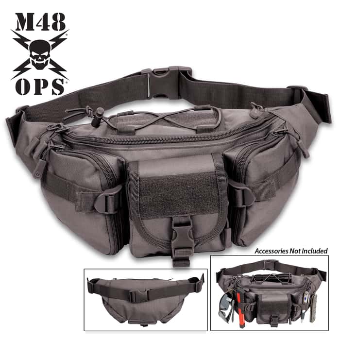 M48 Black Military Fanny Pack Heavy Duty