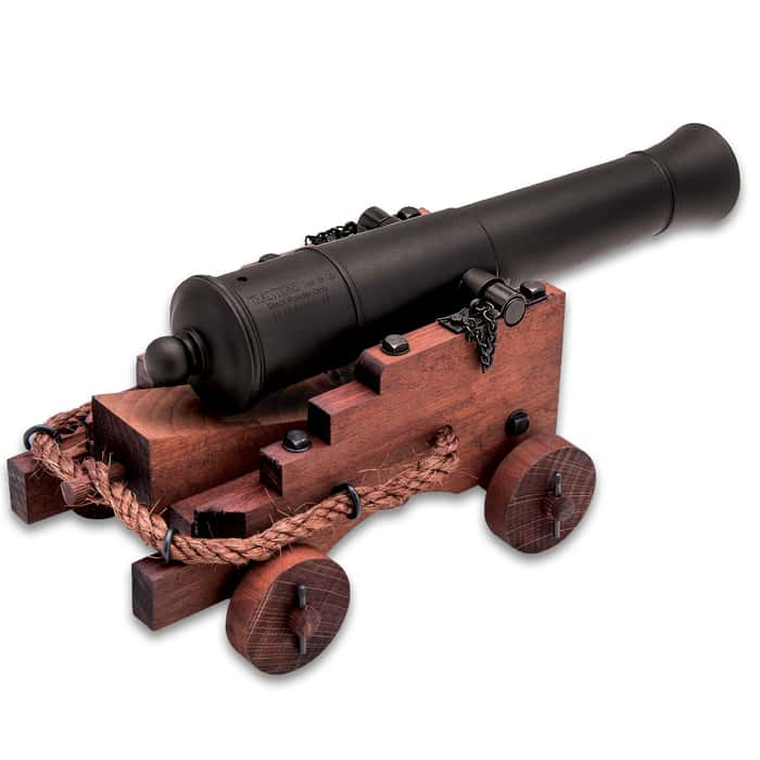 Old Ironsides Mini Cannon Blued Finish, Hardwood