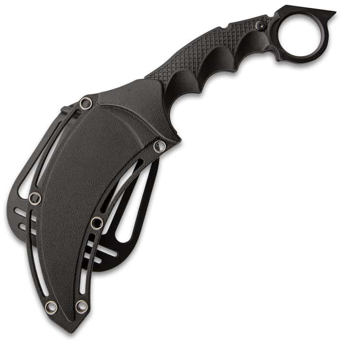 Delta Defender Black Karambit Knife And Sheath