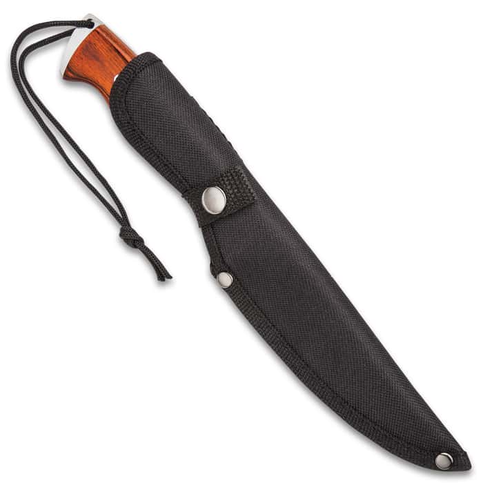 Ridge Runner Wolf Fixed Blade Hunting Knife With Sheath Free Shipping!