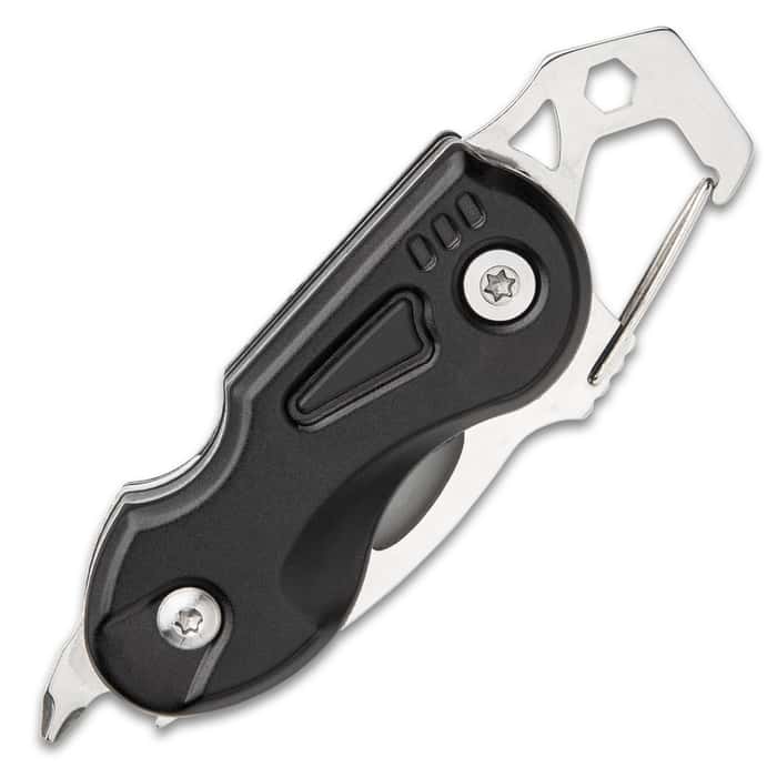 Mini Black Utility Pocket Knife Stainless Steel