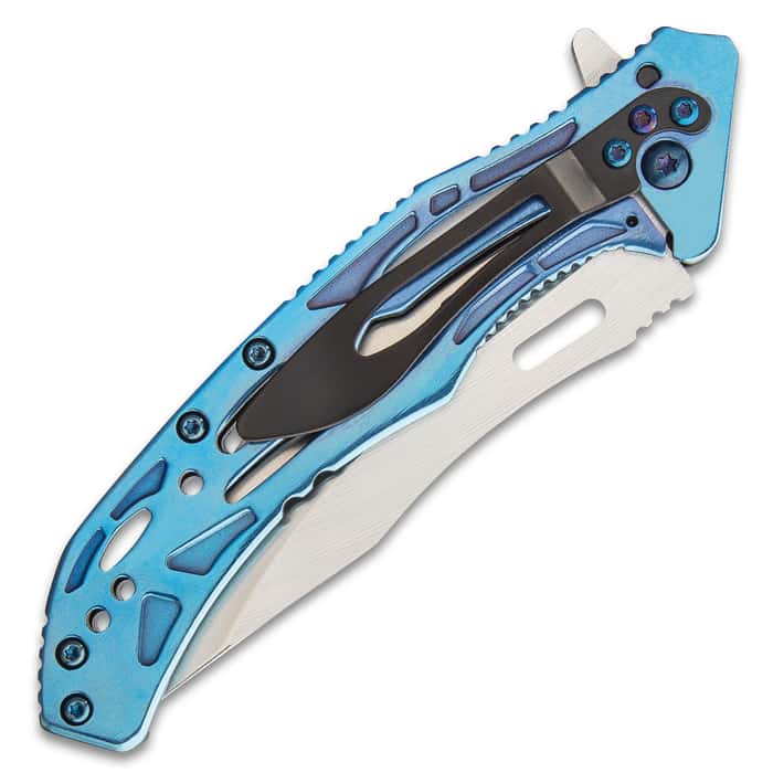 Rampage Blue Tailwind Ball Bearing Pocket Knife