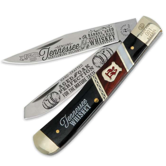 Kissing Crane Tennessee Whiskey Trapper Pocket Knife Free Shipping!