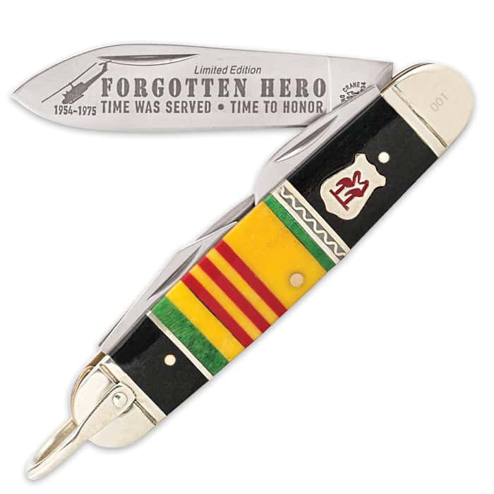 Kissing Crane Heroes" Vietnam Veteran Scout Pocket Knife