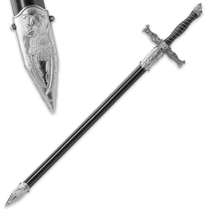 Roaring Wolf Fantasy Sword With Scabbard