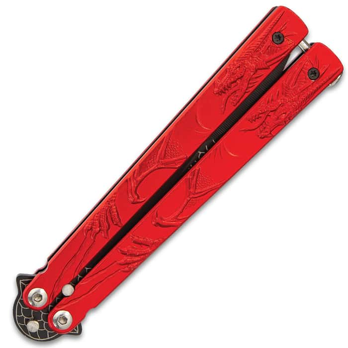 Red Dragon Butterfly Knife Stainless Steel Blade   C49 NF0458 