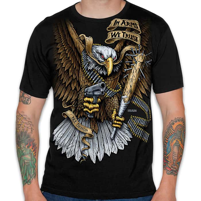 In Arms We Trust Black T Shirt