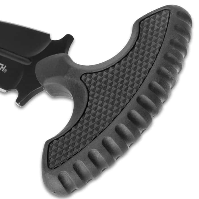 Black Combat Tactical Push Dagger With Sheath
