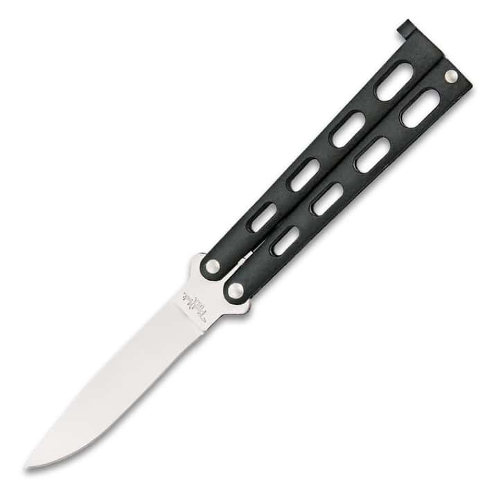 Small Black Skeleton Butterfly Knife Free Shipping!
