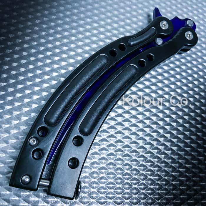 SAPPHIRE DOPPLER Practice Knife Balisong Butterfly Tactical