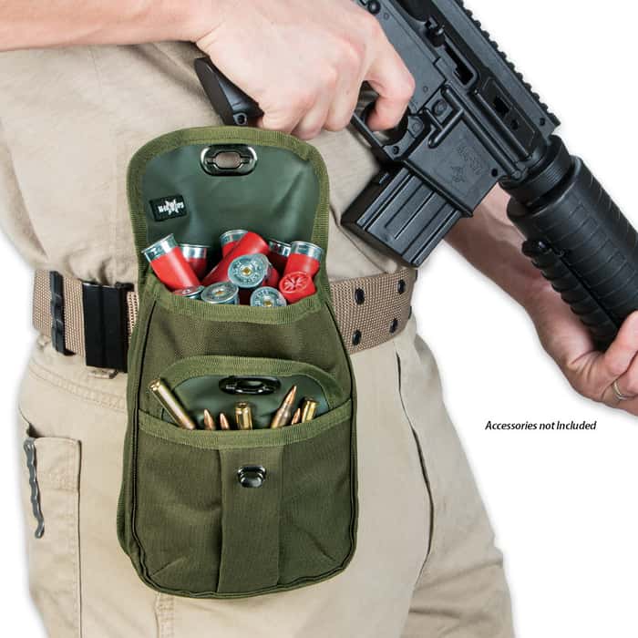 M48 OPS Canvas TwoPocket Ammo & Accessory Pouch Green