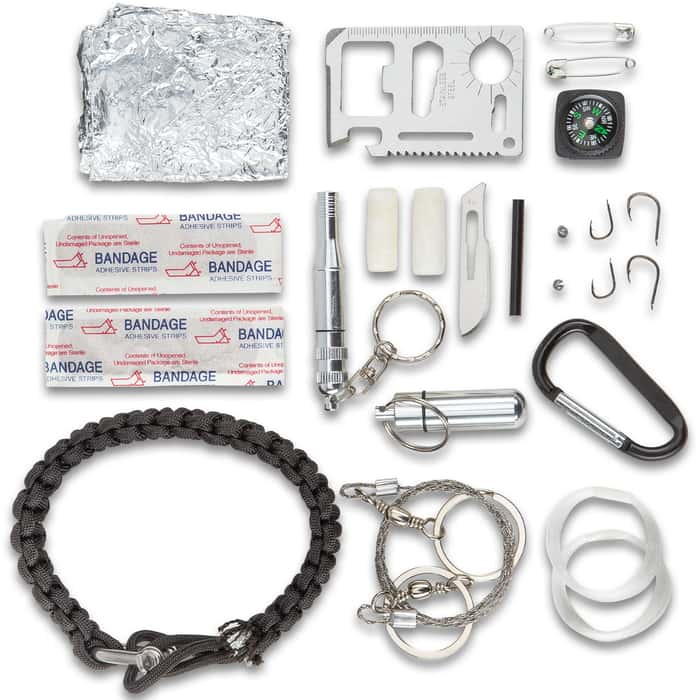 SHTF Paracord Survival Kit With Carabiner 20