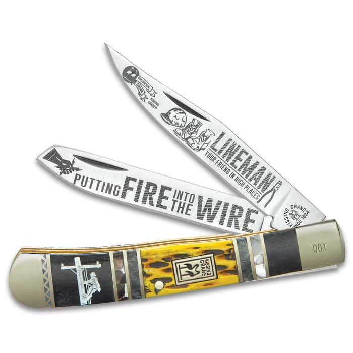 Kissing Crane Lineman Trapper Pocket Knife Stainless