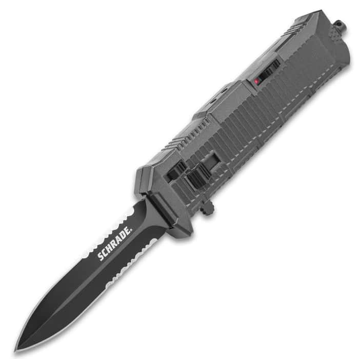 Schrade Viper OTF Pocket Knife Serrated Spear Point
