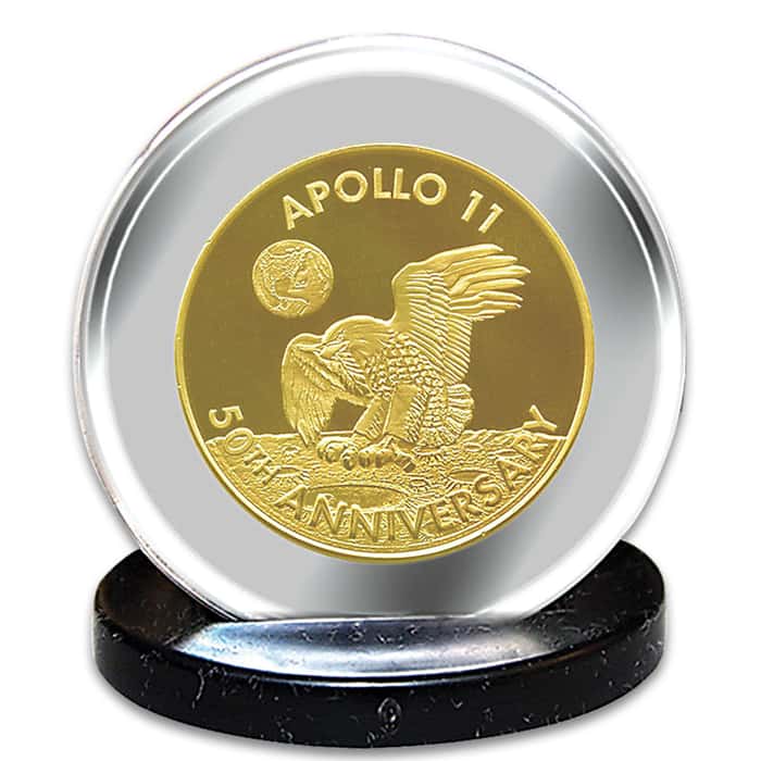 Münzen Apollo 11 50th Anniversary Commemorative 1 OZ 24K Gold Clad Robbins Space Coin Münzen Apollo 11 50th Anniversary Commemorative 1 OZ 24K Gold Clad Robbins Space Coin