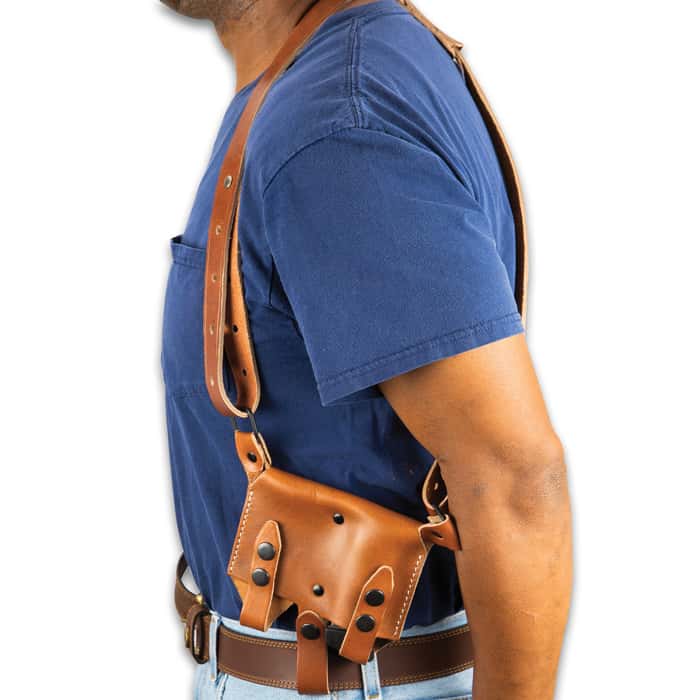 US Cavalry Pistol Shoulder Holster Premium Leather,