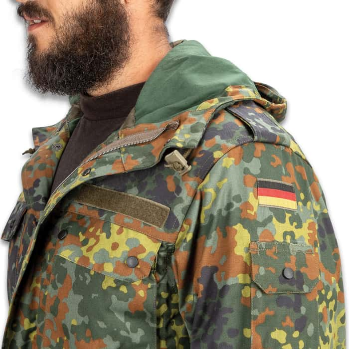 German Military Flectarn Camo Parka With Hood