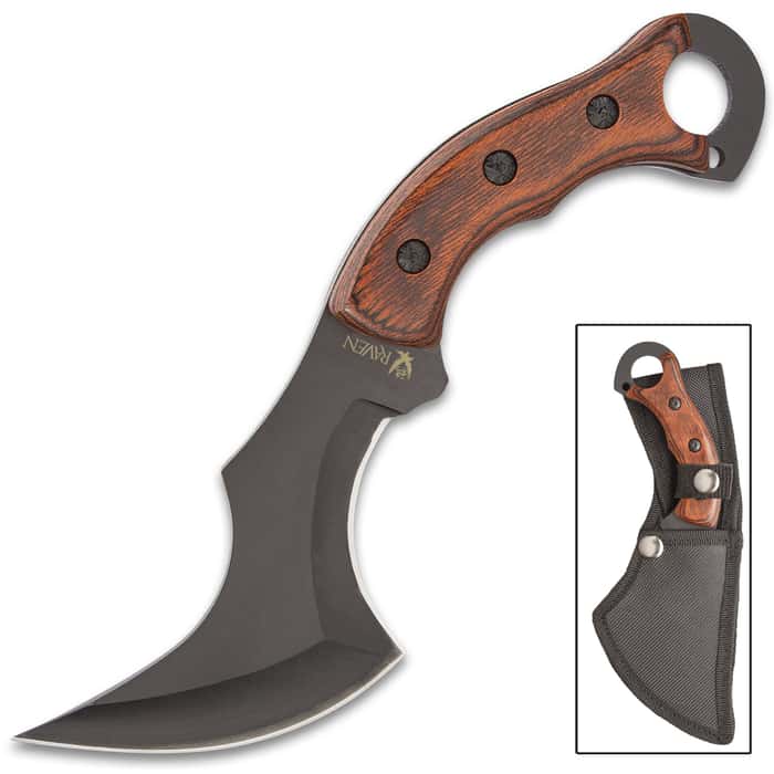 Raven Fury Knife With Sheath Stainless Steel